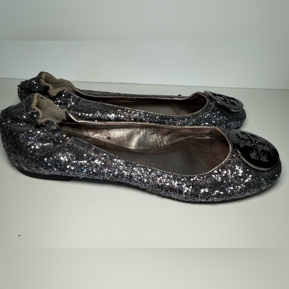 Tory Burch Reva sequin ballet flats Size 7.5  Logo Medallion - Picture 14 of 16
